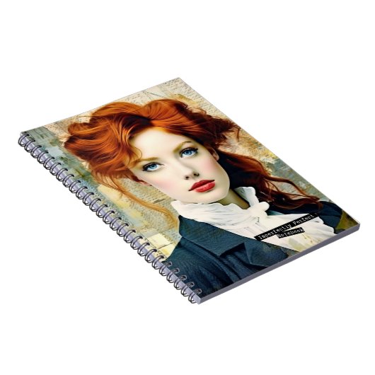 Mädchen mit rotem Haar - perfekt perfektes Noteboo Notizblock (Rechte Seite)