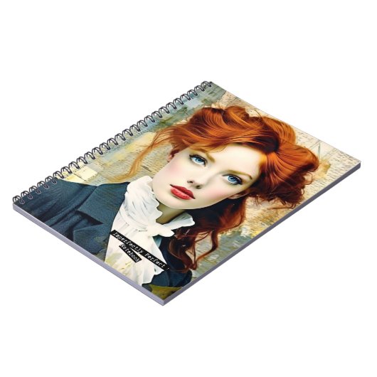 Mädchen mit rotem Haar - perfekt perfektes Noteboo Notizblock (Linke Seite)