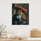 Mädchen mit rotem Hut von Johannes Vermeer Poster (Küche)
