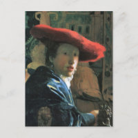 Mädchen mit rotem Hut von Johannes Vermeer