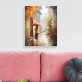 Mädchen mit rotem Regenschirm Leinwanddruck (Insitu (Wohnzimmer))