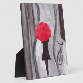 Mädchen mit rotem Schirmbild Fotoplatte (Seite)