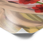 Mädchen mit roten Blume Handgezeichnete Digitale K Fotodruck (Ecke)