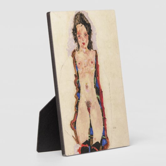 Mädchen mit Roten Gartern | Egon Schiele | Fotoplatte (Seite)