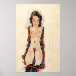 Mädchen mit Roten Gartern | Egon Schiele | Poster
