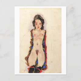 Mädchen mit Roten Gartern | Egon Schiele | Postkarte