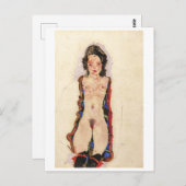 Mädchen mit Roten Gartern | Egon Schiele | Postkarte (Vorne/Hinten)