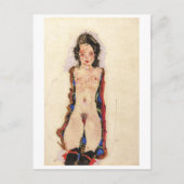 Mädchen mit Roten Gartern | Egon Schiele | Postkarte (Vorderseite)
