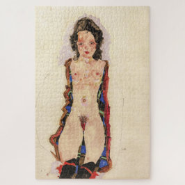 Mädchen mit Roten Gartern | Egon Schiele | Puzzle