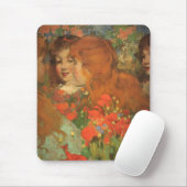 Mädchen mit roten Pfoten (von George Henry) Mousepad (Mit Mouse)