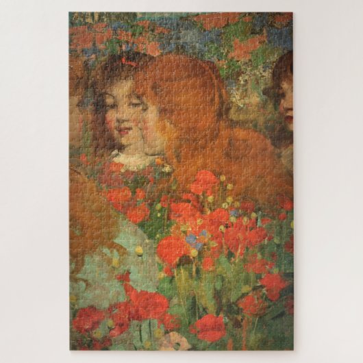 Mädchen mit roten Pfoten (von George Henry) Puzzle (Vertikal)