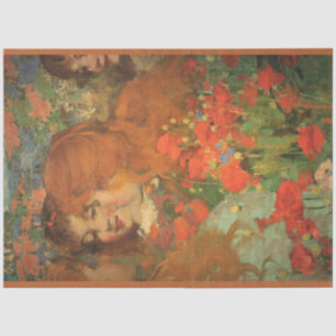 Mädchen mit roten Pfoten (von George Henry) Seidenpapier