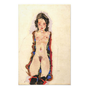 Mädchen mit roten Strumpfbändern Egon Schiele Fotodruck