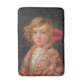 Mädchen mit roter Blume im Haar Badematte (Vorderseite Vertikal)