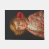Mädchen mit roter Blume im Haar Fußmatte (Vorderseite)