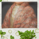 Mädchen mit roter Blume im Haar Geschirrtuch (Gefaltet)