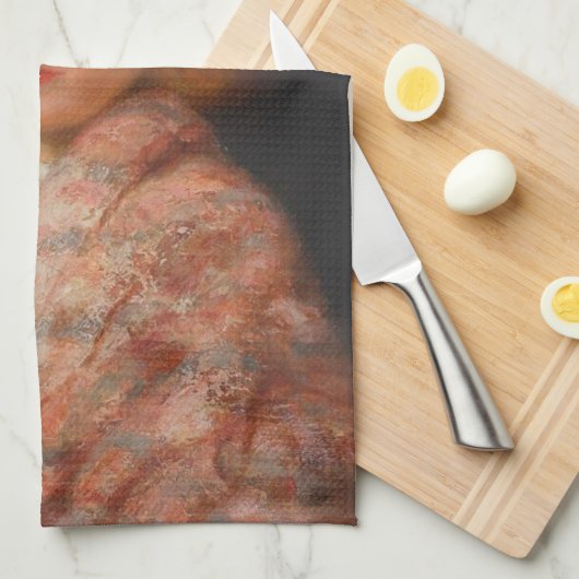 Mädchen mit roter Blume im Haar Geschirrtuch (Viertel Falte)