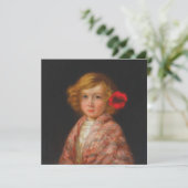 Mädchen mit roter Blume im Haar Karte (Stehend Vorderseite)