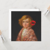 Mädchen mit roter Blume im Haar Karte (Vorderseite/Rückseite Beispiel)
