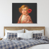 Mädchen mit roter Blume im Haar Leinwanddruck (Insitu (Schlafzimmer))