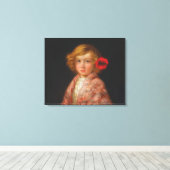 Mädchen mit roter Blume im Haar Leinwanddruck (Insitu (Holzboden))