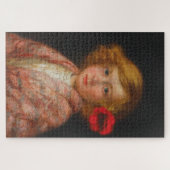 Mädchen mit roter Blume im Haar Puzzle (Horizontal)