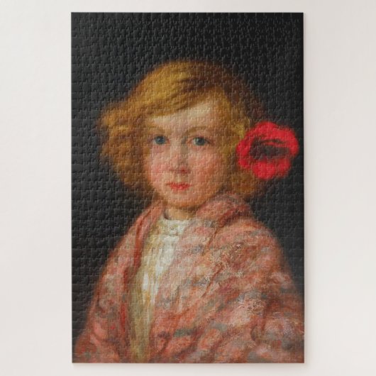 Mädchen mit roter Blume im Haar Puzzle (Vertikal)