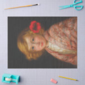 Mädchen mit roter Blume im Haar Seidenpapier (Basteln)