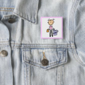 Mädchen mit Rucksack Button (Beispiel)