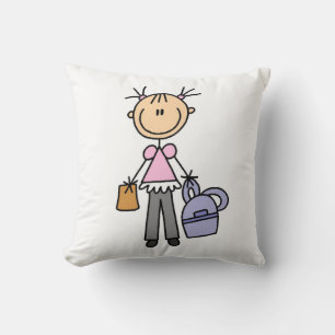 Mädchen mit Rucksack Kissen