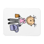 Mädchen mit Rucksack Magnet (Horizontal)