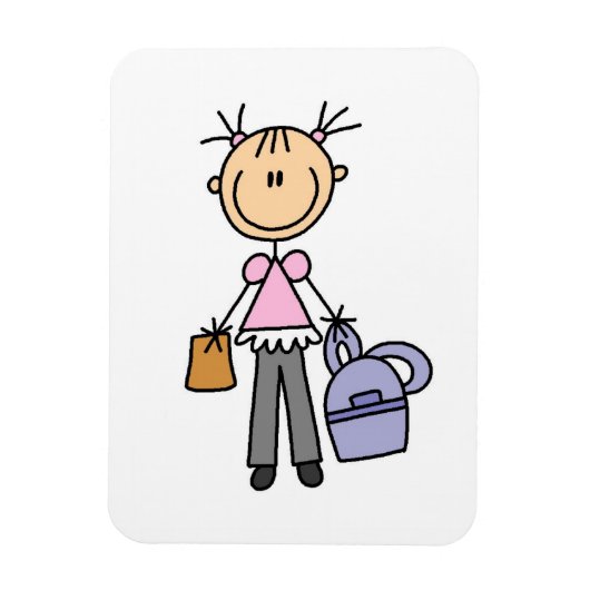 Mädchen mit Rucksack Magnet (Vertikal)