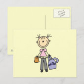 Mädchen mit Rucksack Postkarte (Vorne/Hinten)