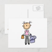 Mädchen mit Rucksack Postkarte (Vorne/Hinten)