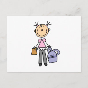 Mädchen mit Rucksack Postkarte