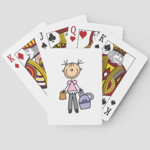 Mädchen mit Rucksack Spielkarten