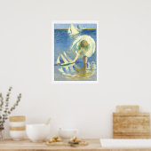 Mädchen mit Sailboat von Edmund Charles Tarbell Poster (Küche)