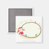 Mädchen mit Santa-Kostüm Magnet (Vorderseite/Rückseite)