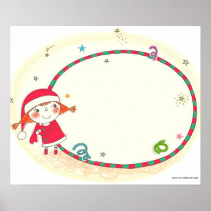 Mädchen mit Santa-Kostüm Poster