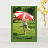 Mädchen mit Schirm 100% Chance auf Geburtstag Spaß Karte (Gelbe Blume)