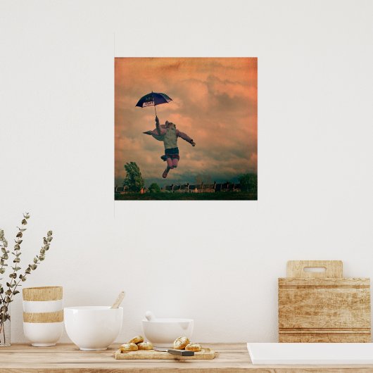 Mädchen mit Schirm Poster (Küche)