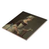 Mädchen mit Schläger und Shuttlecock Fliese (Seite)