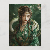 Mädchen mit Schlange Chinesisch Zodiac Art
