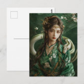 Mädchen mit Schlange Chinesisch Zodiac Art Postkarte (Vorne/Hinten)