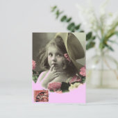 Mädchen mit Schlapphut Postkarte (Stehend Vorderseite)