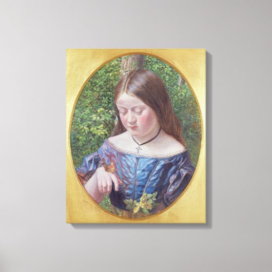 Mädchen mit Schmetterling Leinwanddruck (Vorderseite)