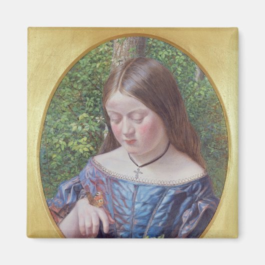 Mädchen mit Schmetterling Magnet (Vorne)