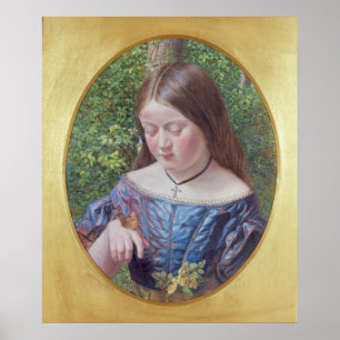 Mädchen mit Schmetterling Poster