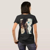 Mädchen mit Schmetterling und Blumendesign T T-Shirt (Schwarz voll)