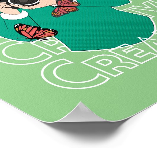 Mädchen mit Schmetterlingen Poster (Ecke)